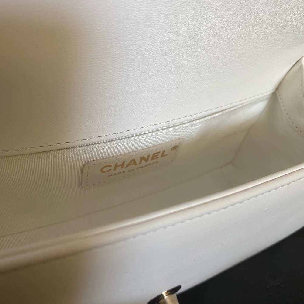 White Chanel Boy Bag - Picture 6 of 7